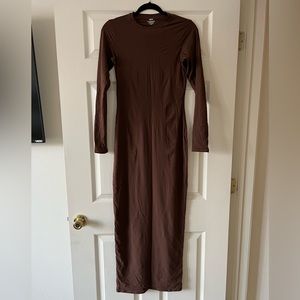 Skims Fits Everybody Long Sleeve Crewneck Dress